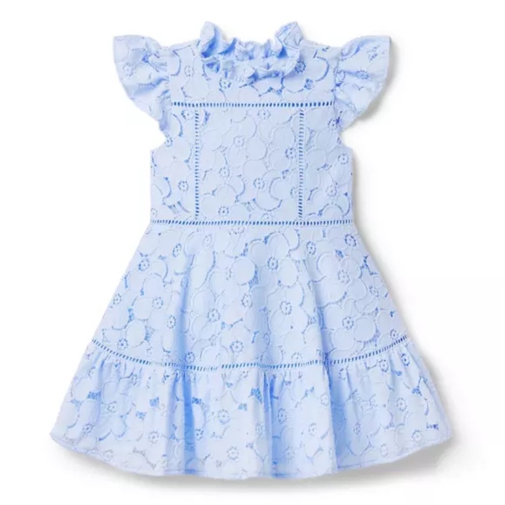 Powder blue floral lace dress size 6